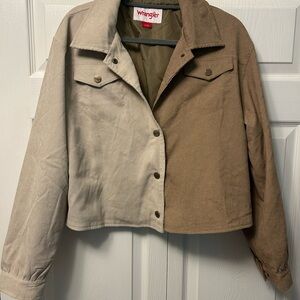 Wrangler Women's Dual-Tone Utility Jacket - Beige and Brown
